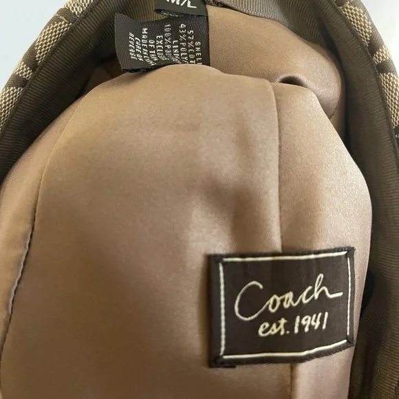 COACH Tan/Brown Signature Pattern “Karee” Cap, Size M/L - Picture 4 of 5